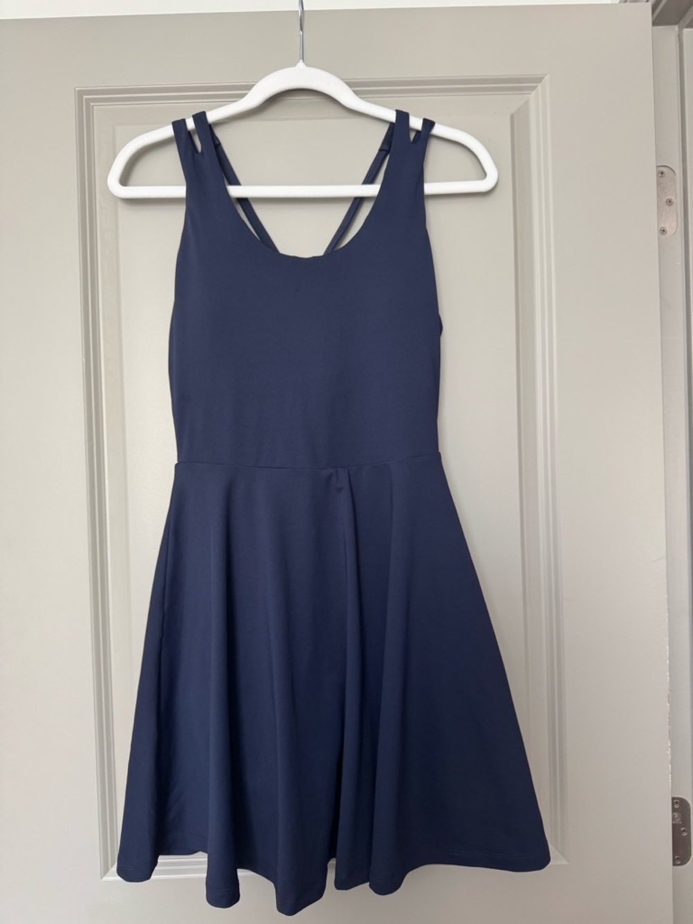 Fabletics Navy Blue Strappy Fit-and-Flare Dress